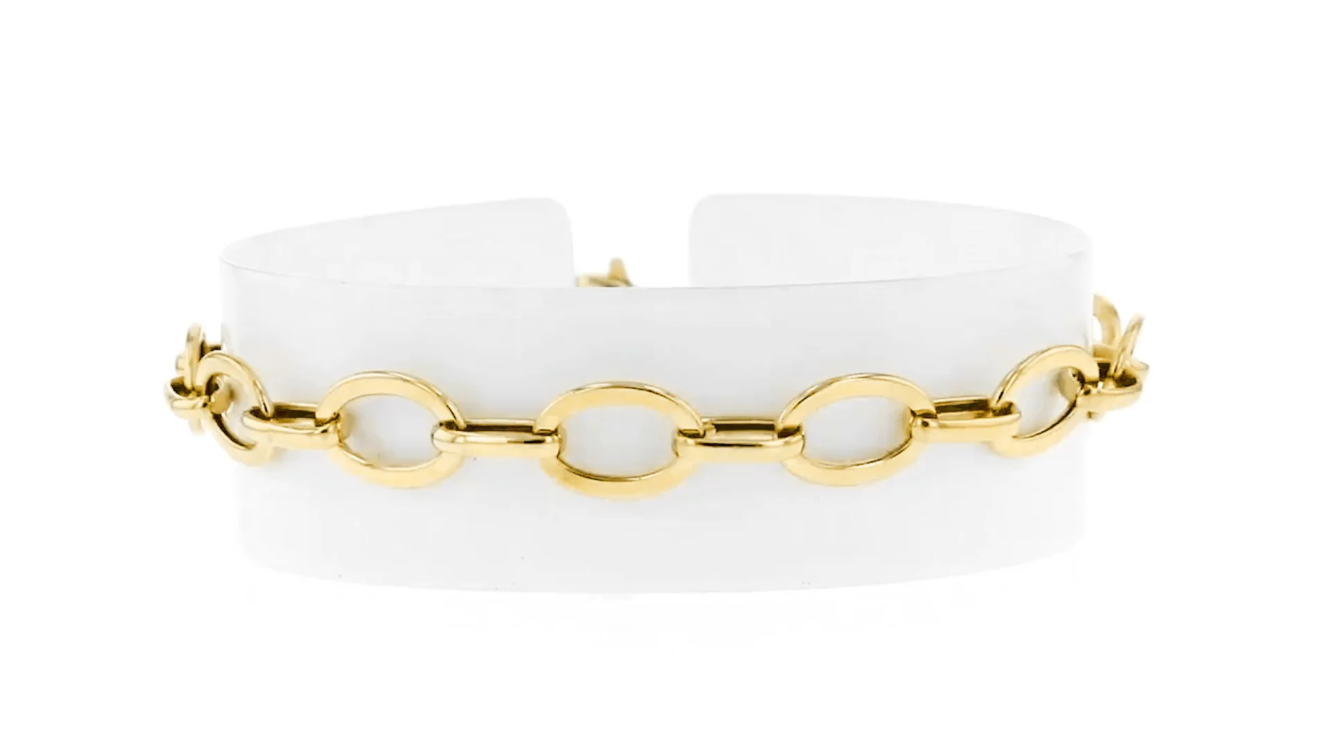14kt Yellow Gold Flat Oval-Link Bracelet | Ross Simons
