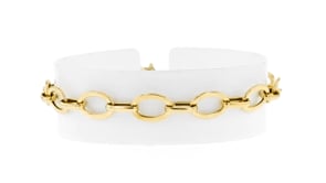 14kt Yellow Gold Flat Oval-Link Bracelet