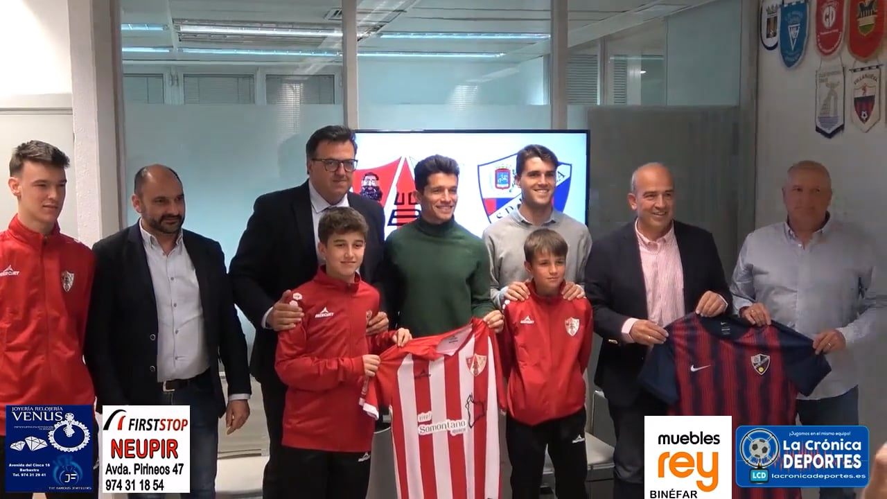 ACTO DE PRESENTACIÓN DEL CONVENIO ENTRE LA SD HUESCA, FUNDACIÓN ALCORAZ Y LA UD BARBASTRO (Sede de la Unión. Jueves 30-03-2023)