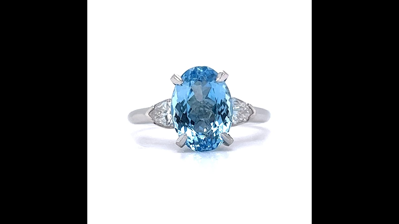 Santa Maria Aquamarine & Diamond Ring in Platinum – Filigree Jewelers