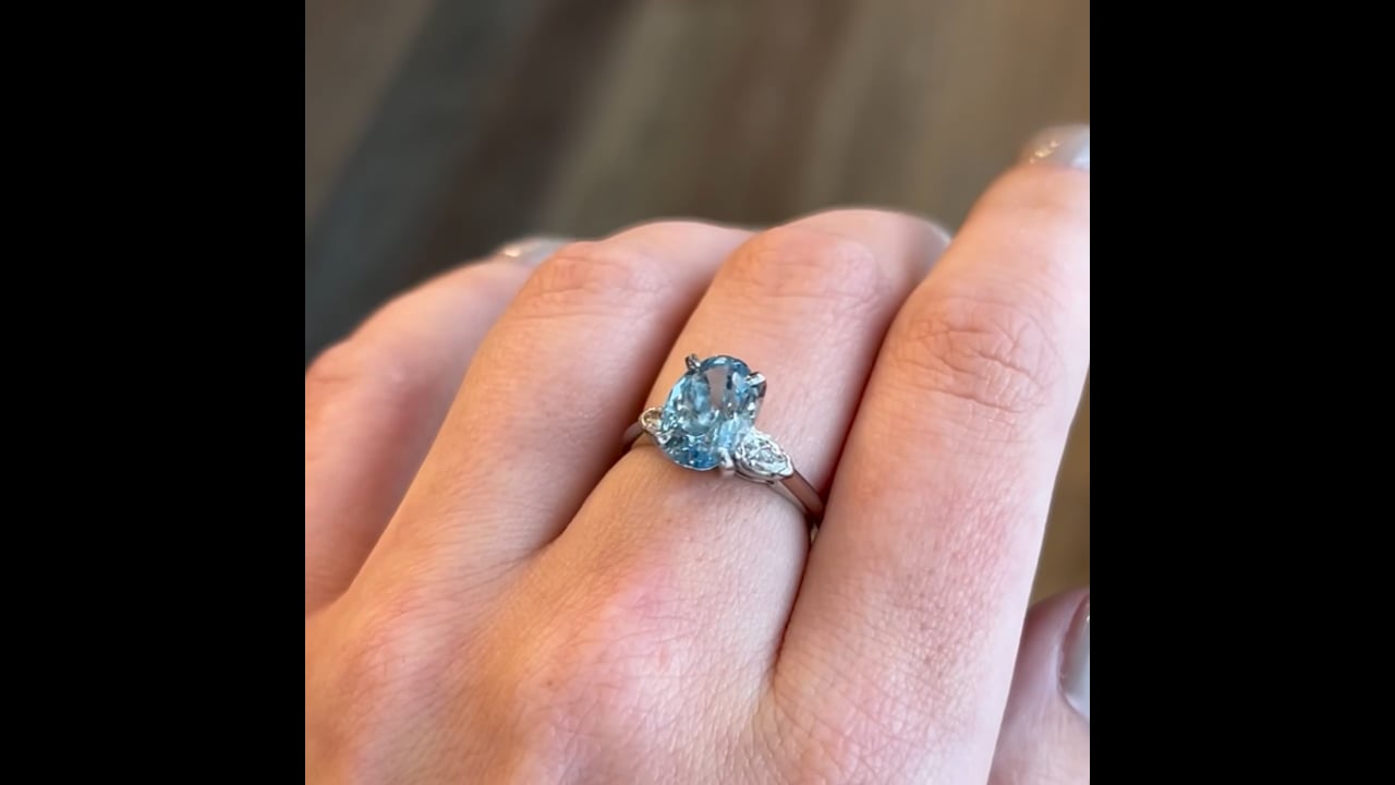 Santa Maria Aquamarine & Diamond Ring in Platinum – Filigree Jewelers