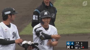 【ファーム】マリーンズ・菅野剛士 走者一掃のタイムリー3ベースヒットを放ち、逆転に成功!!  2023年3月31日 千葉ロッテマリーンズ 対 北海道日本ハムファイターズ