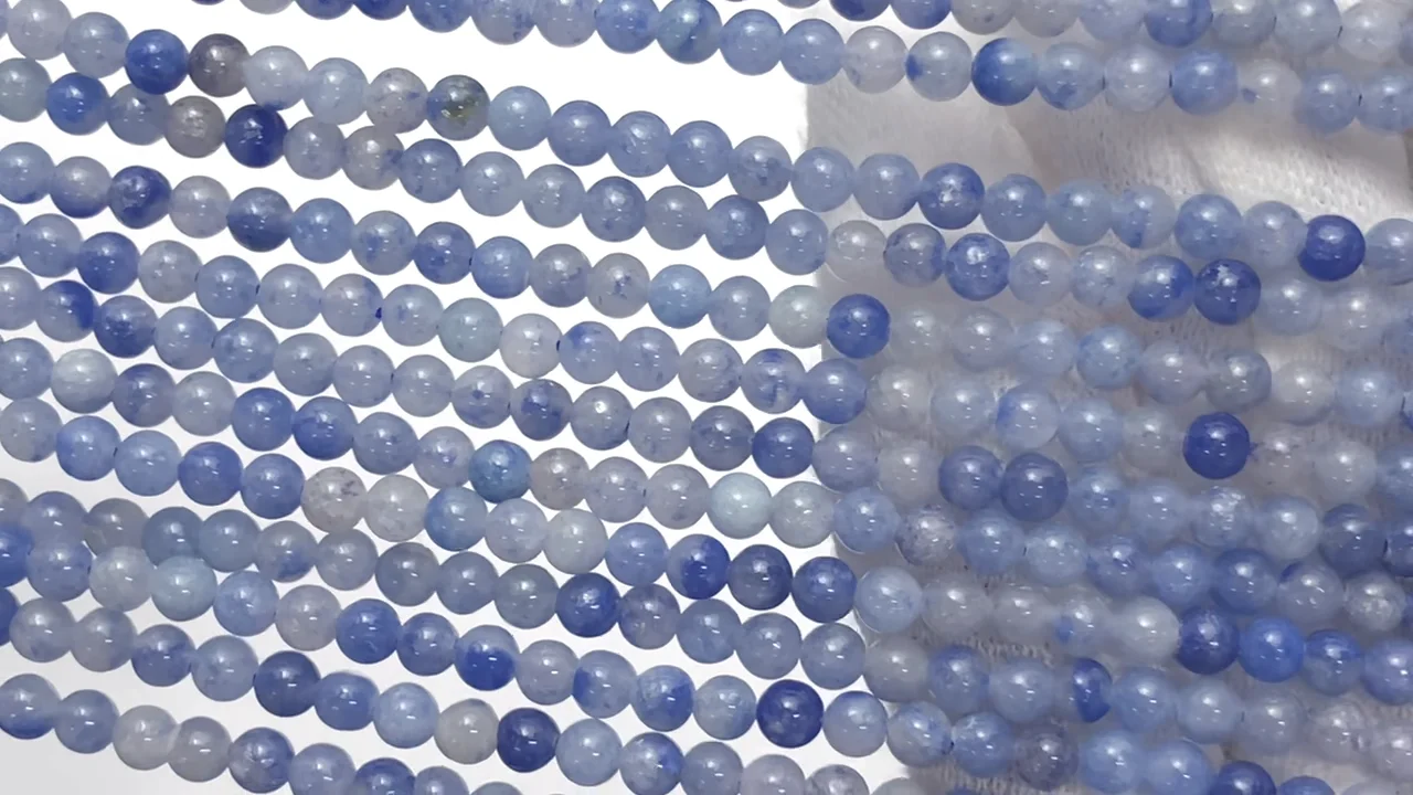 ブラジル産ブルークォーツ ラウンド3mm 1連｜天然石ビーズの卸問屋