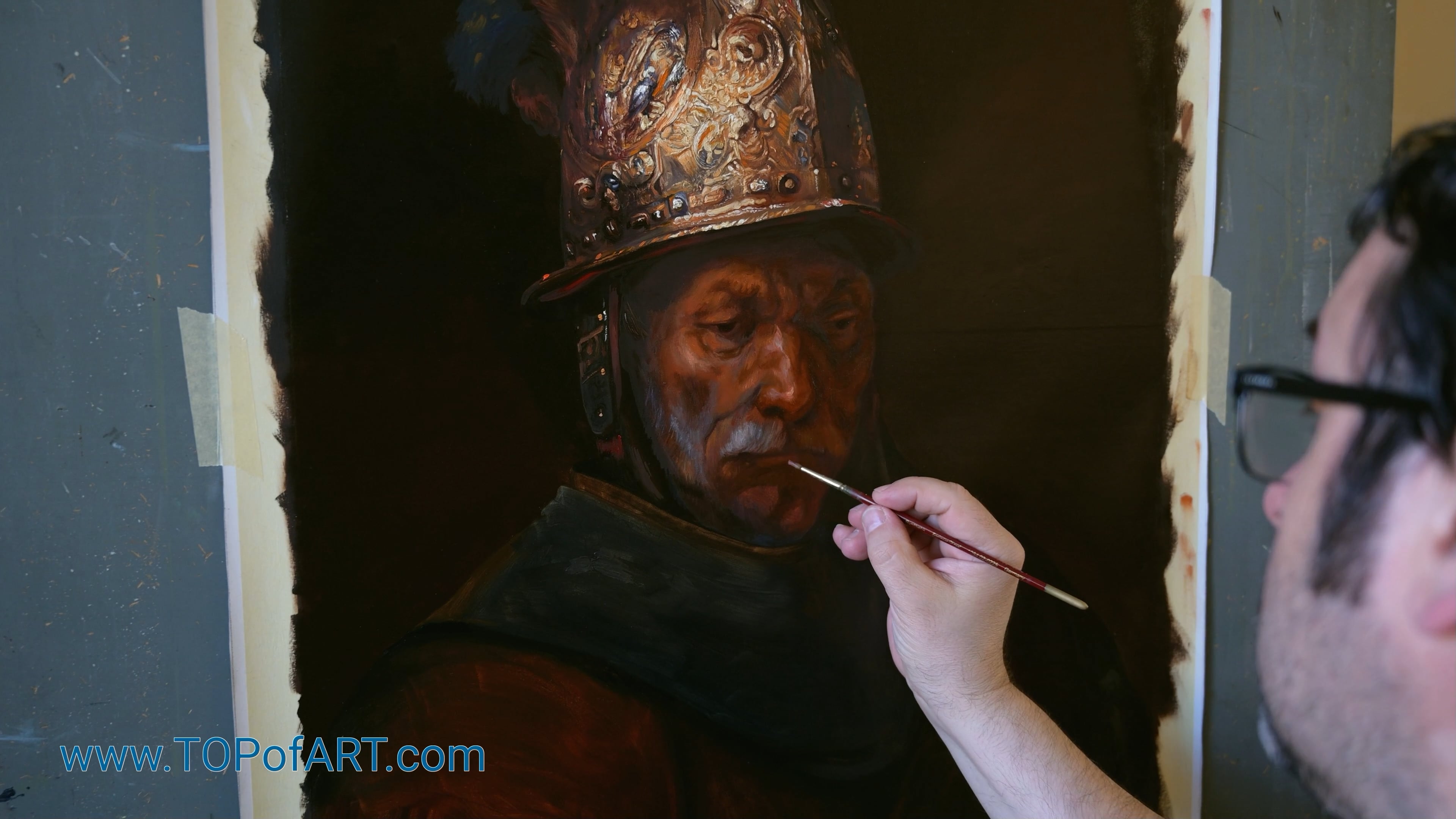 Rembrandt van Rijn The Man with the Golden Helmet Painting Reproduction Video TOPofART