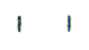 80 ct. t.w. Square-Cut Sapphire Huggie Hoop Earrings in 14kt Yellow Gold. 38