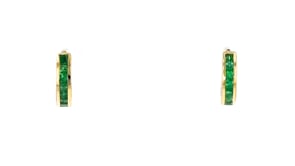 60 ct. t.w. Square-Cut Emerald Huggie Hoop Earrings in 14kt Yellow Gold. 38