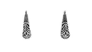Sterling Silver Embellished Hoop Earrings. 1