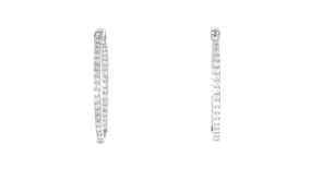 2.00 ct. t.w. Diamond Inside-Outside Hoop Earrings in Sterling Silver. 1 12