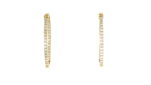2.00 ct. t.w. Diamond Inside-Outside Hoop Earrings in 18kt Gold Over Sterling. 1 12