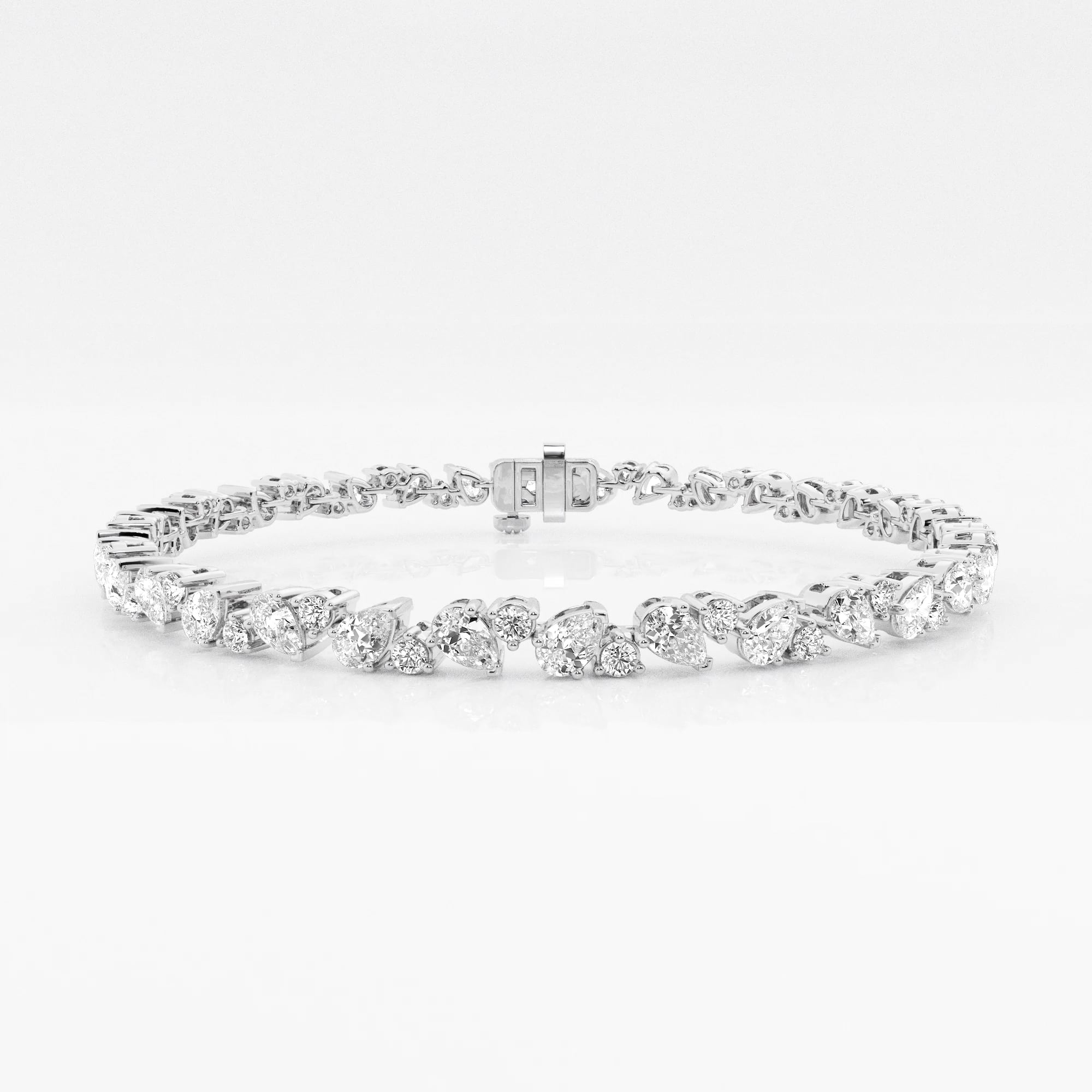 product video for 4 1/2 ctw Round and Pear Lab Grown Diamond Alternating Fashion Bracelet - 7 Inches