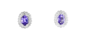 2.50 ct. t.w. Tanzanite and .10 ct. t.w. White Topaz Jewelry Set Necklace, Earrings and Ring in Sterling Silver