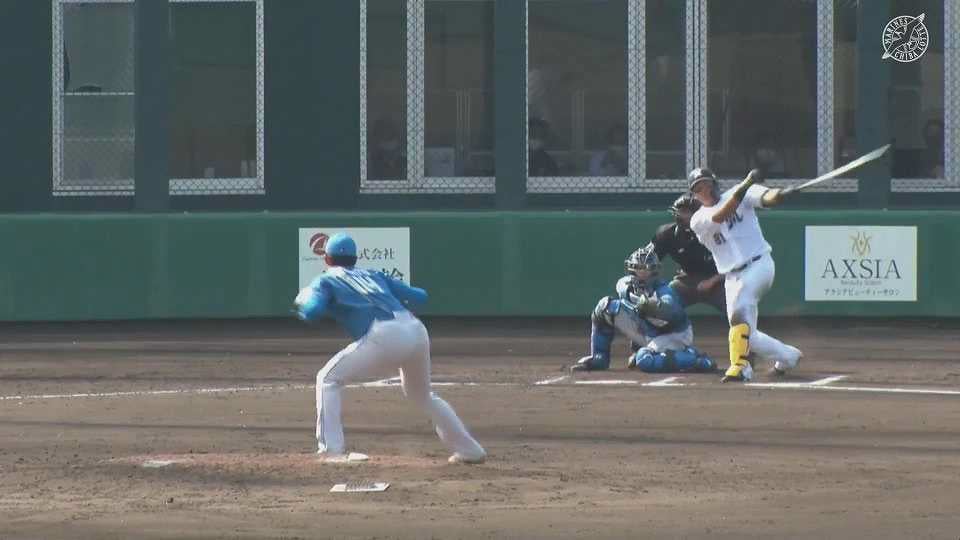 【ファーム】攻守で魅せる!! マリーンス・山本大斗 レフトへのタイムリー2ベースヒット!!  2023年4月1日 千葉ロッテマリーンズ 対 北海道日本ハムファイターズ