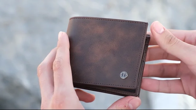TRUSADOR Treviso Mens Wallets Bifold Leather with Coin Pocket RFID Blocking (Brown)