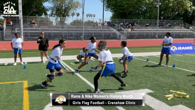 Rams Hold Girls Flag Football Clinics During Women's History Month