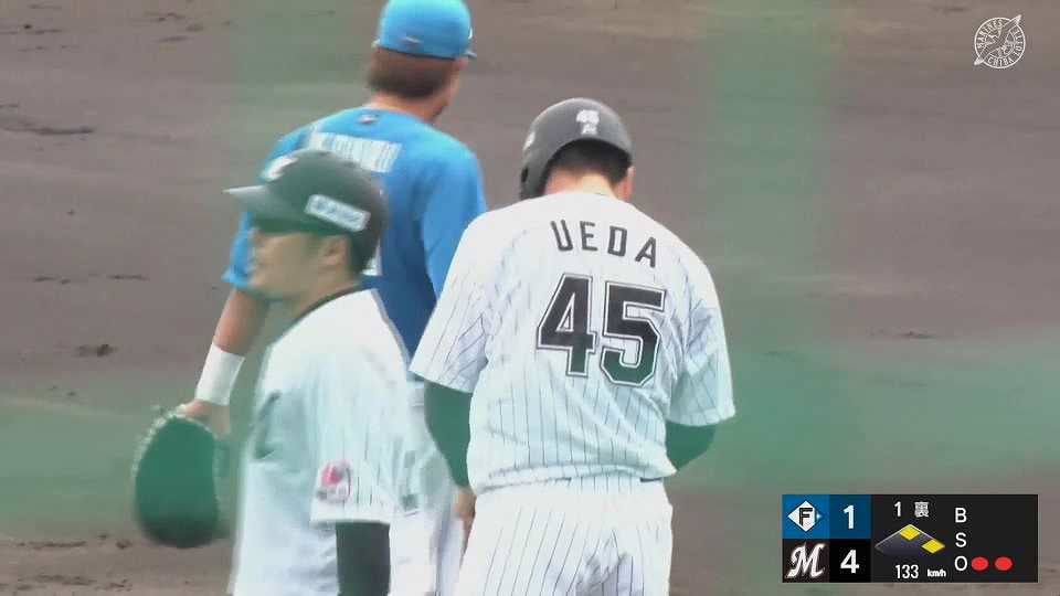 【ファーム】マリーンズ・植田将太 追加点となるレフトへのタイムリーヒット!!  2023年4月2日 千葉ロッテマリーンズ 対 北海道日本ハムファイターズ