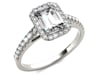 Emerald-Cut Moissanite Halo Ring in 14K White Gold &#40;1 1/4 ct. tw.&#41;