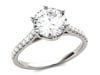 Round moissanite Ring with Pav&eacute; Band in 14K White Gold &#40;1 3/4 ct. tw.&#41;