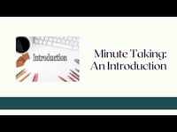 Minute Taking: Minute Taking An Introduction