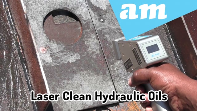 Handhold Fiber Laser Cleaner for Hydraulic Oils and Grease Removal by Burning Off Tested