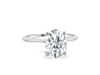 Oval Moissanite Ring with Knife-Edge Band in Platinum &#40;2 ct.&#41;
