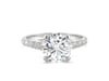 Round Moissanite Ring with Side-Stones in Platinum &#40;2 3/8 ct. tw.&#41;
