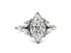 Lab Created Moissanite Marquise-Shaped Engagement Ring in 14K White Gold