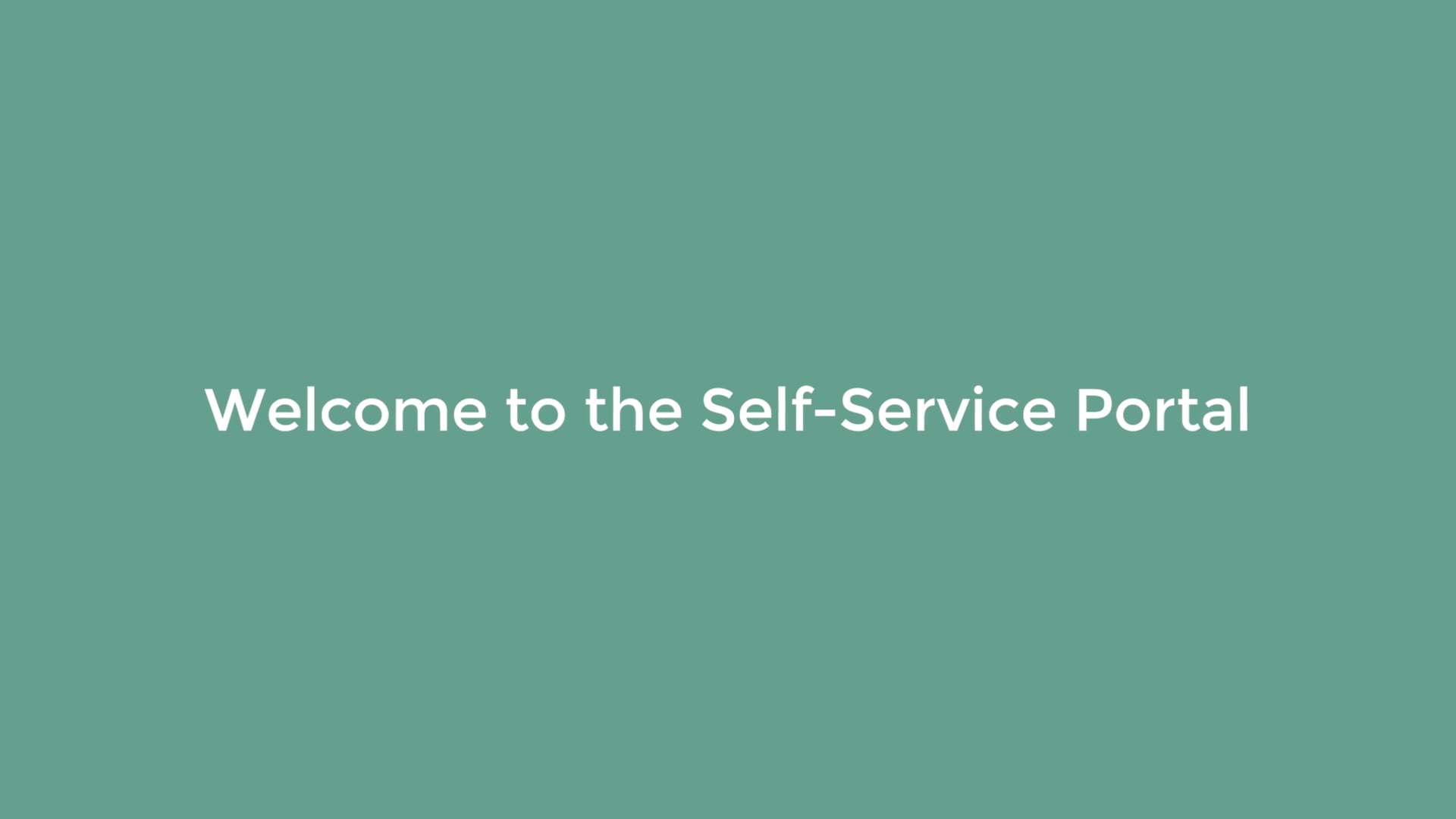 Welcome To The Self Service Portal On Vimeo