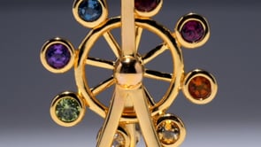 1.18 ct. t.w. Multi-Gemstone Spinning Ferris Wheel Pin in 18kt Gold Over Sterling