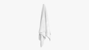 White Towels Hanging on Hook - 3D Model by rebrandy