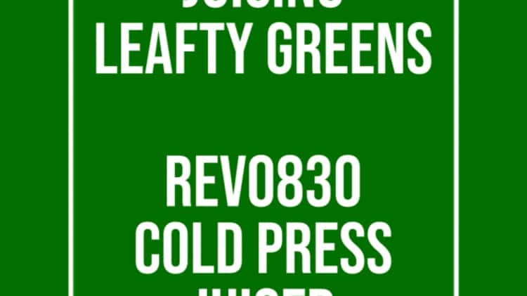 Juicing Leafy Greens in Kuvings REVO830 Cold Press Juicer on Vimeo