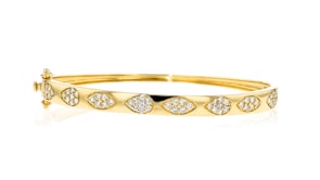 1.00 ct. t.w. Diamond Geometric Cluster Bangle Bracelet in 14kt Yellow Gold