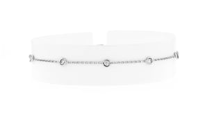 50 ct. t.w. Diamond Station Anklet in 14kt White Gold