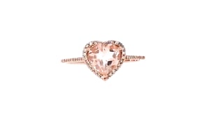 1.00 ct. t.w. pink morganite and .15 ct. t.w. diamond heart ring in 14kt rose gold