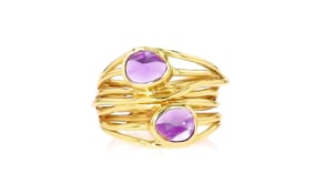 1.30 ct. t.w. Amethyst Highway Ring in 18kt Gold Over Sterling