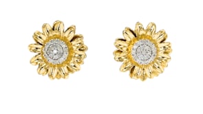 50 ct. t.w. Diamond Sunflower Earrings in 18kt Gold Over Sterling