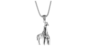 Sterling Silver Bali-Style Giraffe Family Pendant Necklace