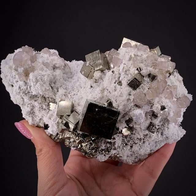 Pyrite with Fluorapatite
