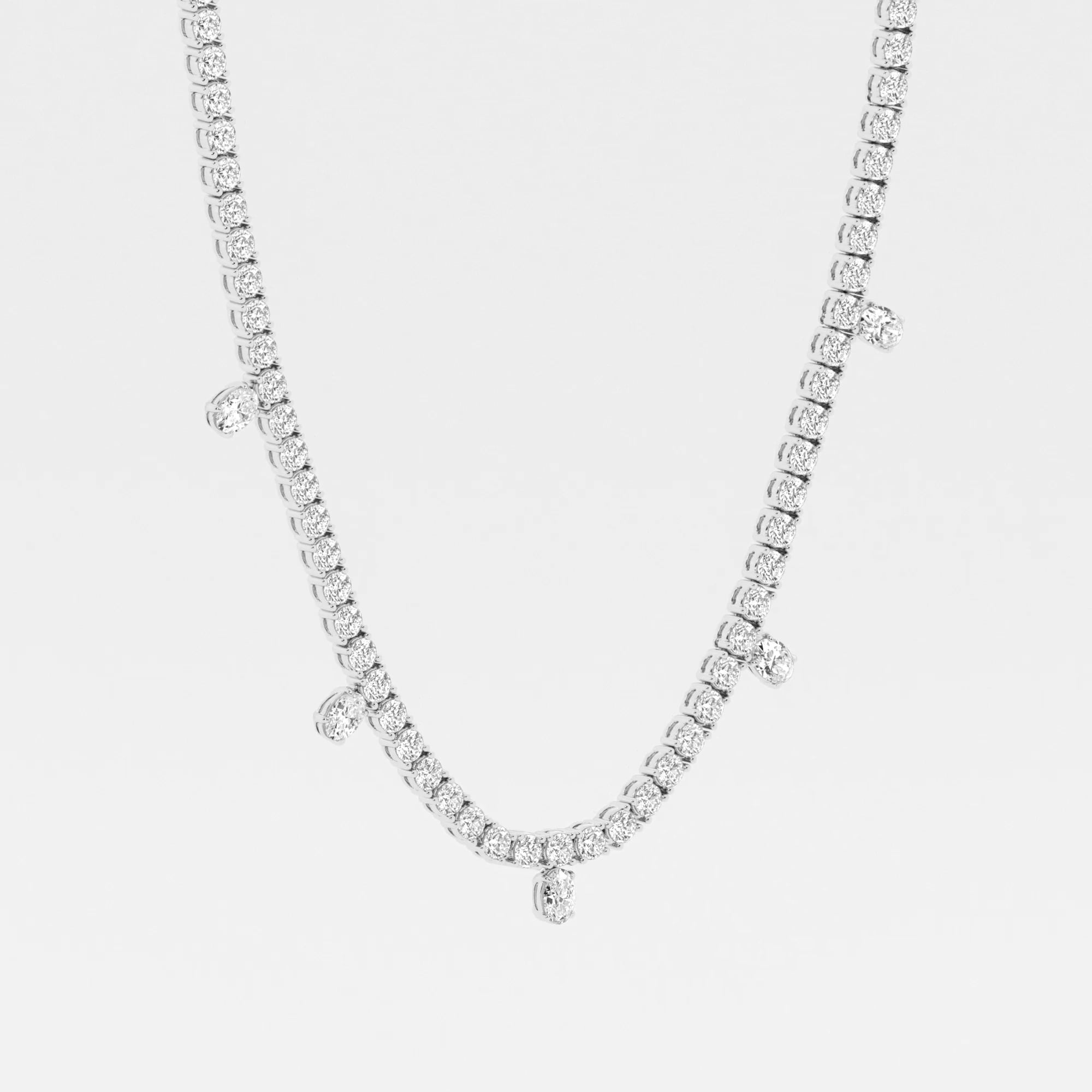 product video for 14 ctw Oval Lab Grown Diamond Dangle Fashion Necklace With Adjustable Chain
