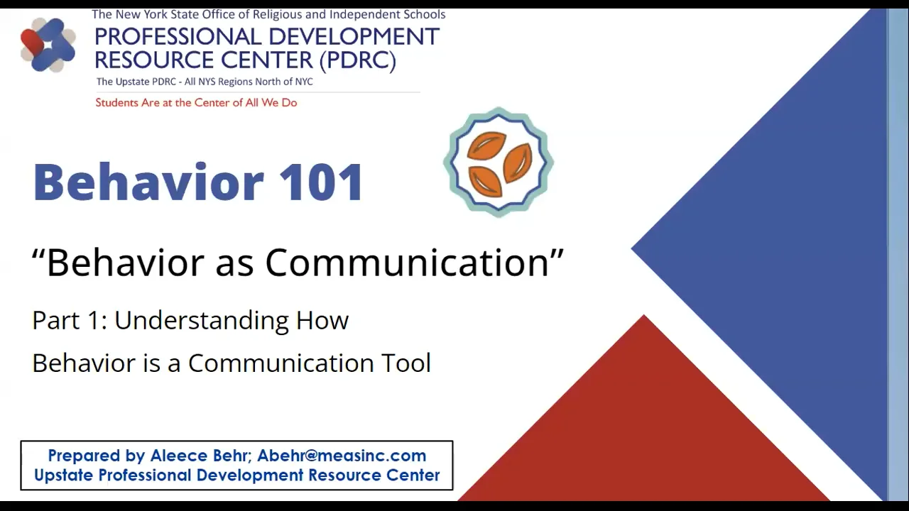 Behavior 101: Behavior as Communication Part 1 on Vimeo
