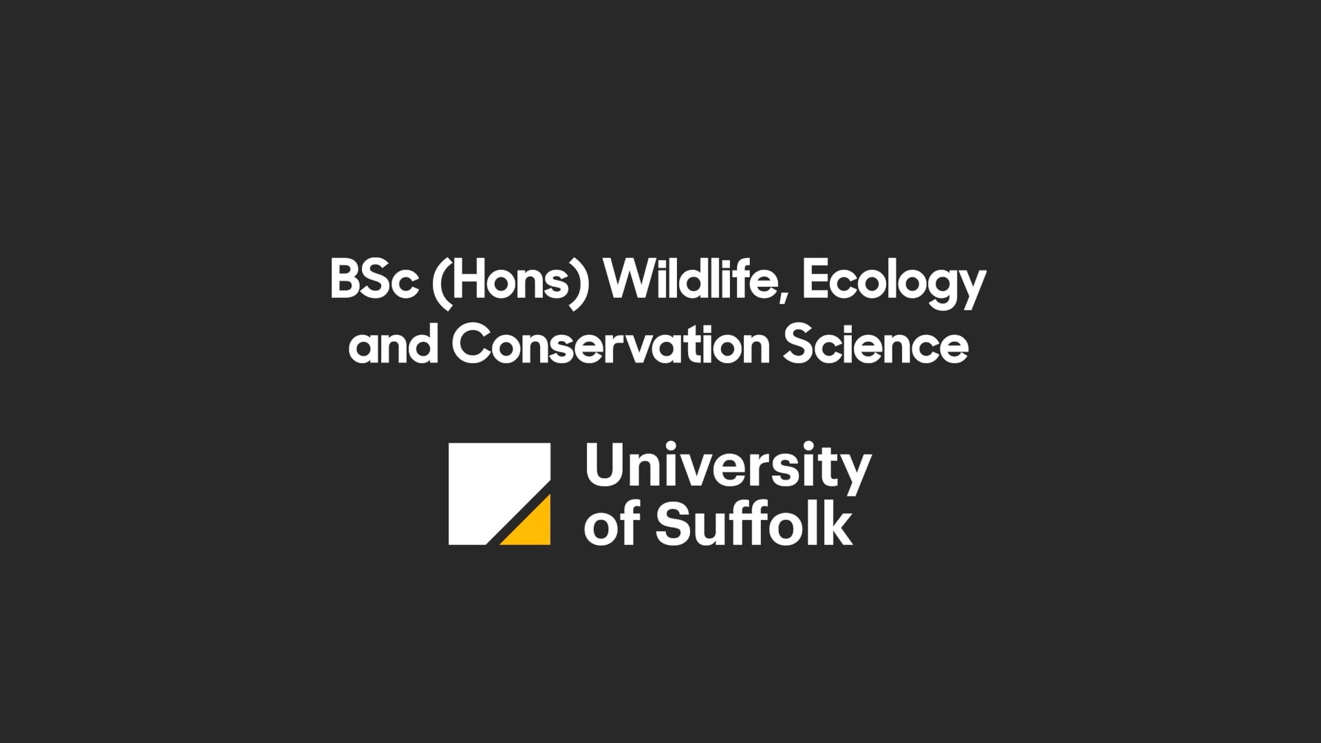 BSc (Hons) Wildlife, Ecology And Conservation Science 2023 On Vimeo