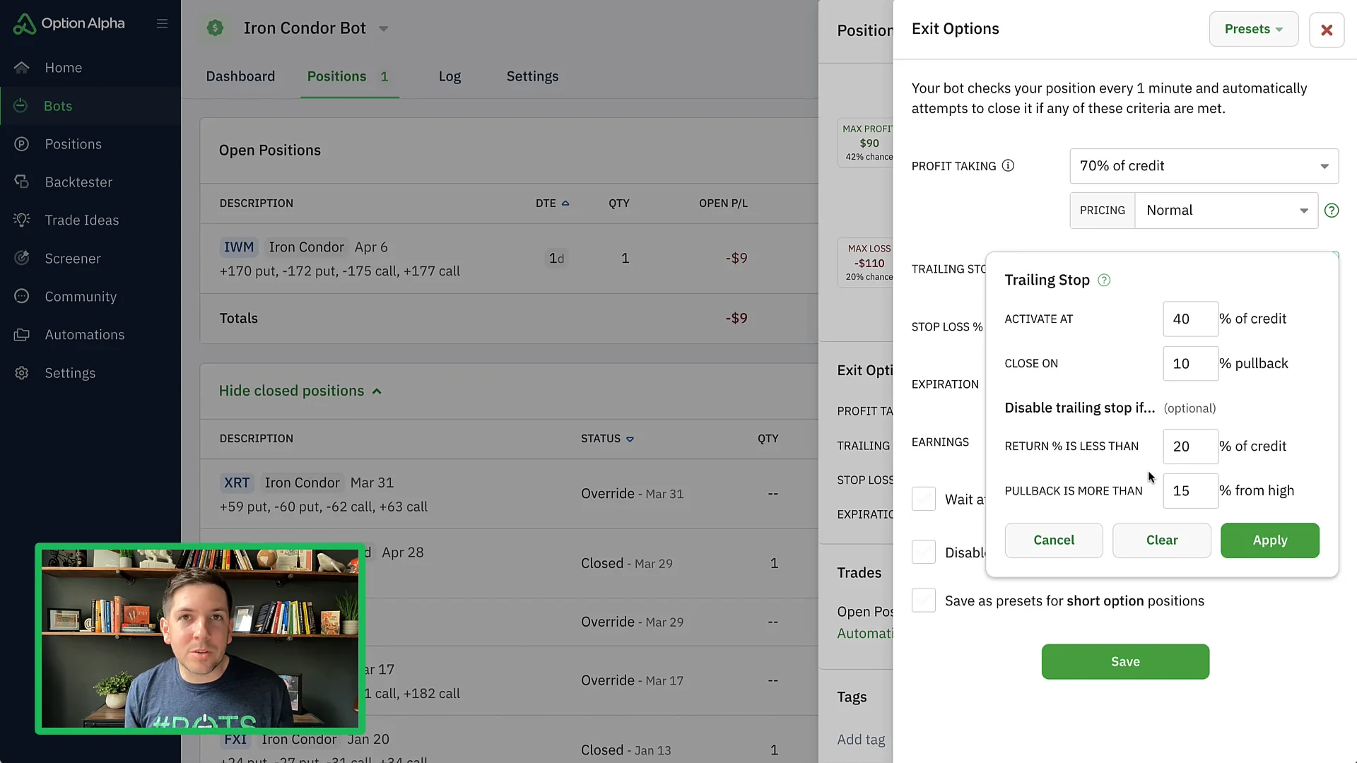 Exit Options Enhancements