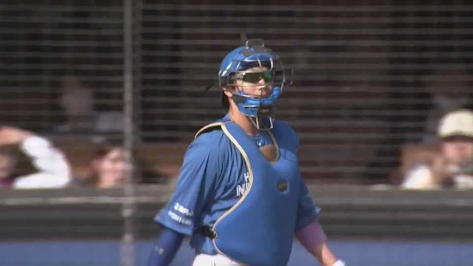 【5回裏】見事な三振ゲッツー!!ファイターズ・宇佐見真吾 ピンチをたった1球で切り抜けるナイスプレー!! 2023年4月6日 千葉ロッテマリーンズ 対 北海道日本ハムファイターズ