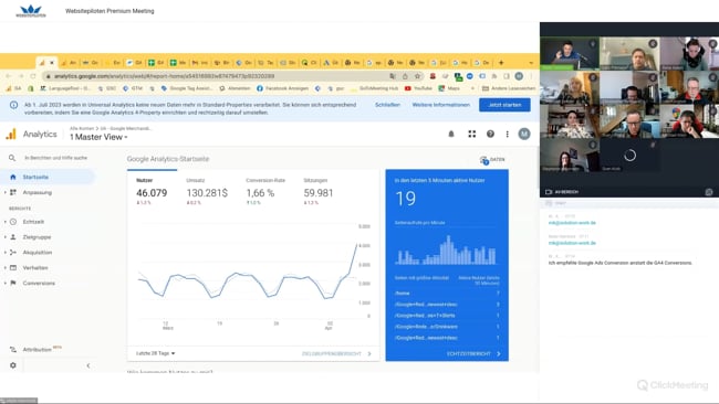 Vergleich Tracking Daten GA4 & UA, Cookie-Banner Policies, Google Ads für Restaurants mit Malte 06.04.23