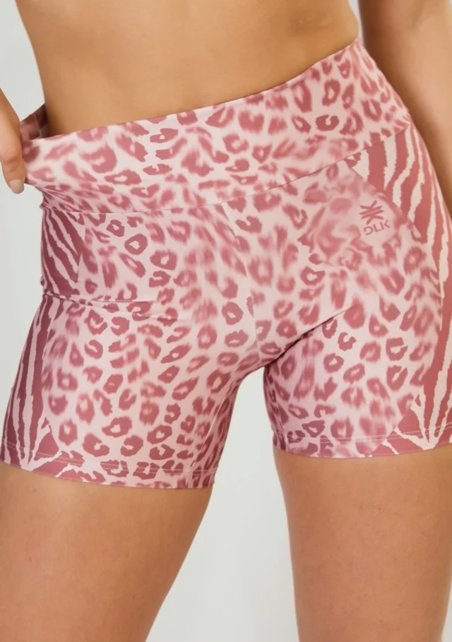 Short fitness feminino com elástico new printed estampado onça