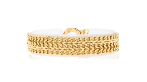 18kt Yellow Gold Three-Row Curb-Link Bracelet
