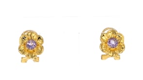 80 ct. t.w. Amethyst Flower Earrings in 18kt Gold Over Sterling