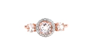 1.25 ct. t.w. Morganite Ring with Diamond Accents in 14kt Two-Tone Gold