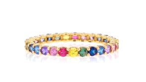 1.20 ct. t.w. Multicolored Sapphire Eternity Band in 14kt Yellow Gold