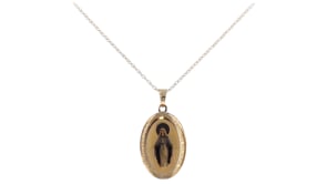 Italian 14kt Yellow Gold Miraculous Medal Necklace with Multicolored Enamel