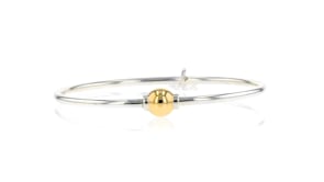 Cape Cod Jewelry Sterling Silver and 14kt Yellow Gold Bangle Bracelet